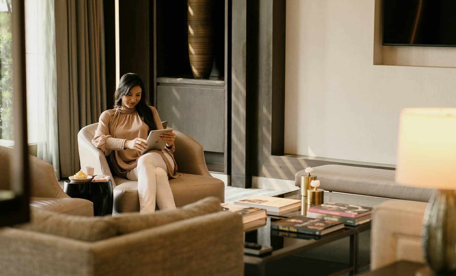 Four Seasons Private Residences Bangkok River Lounge seating area
