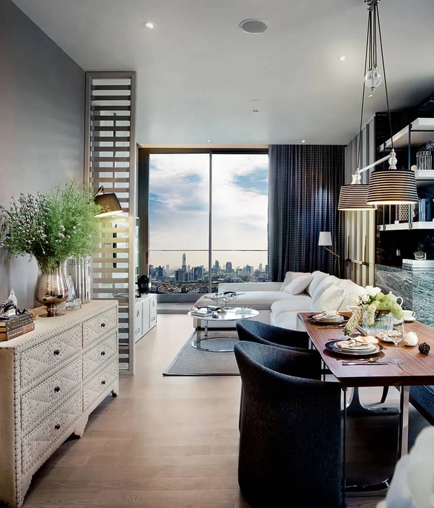 Magnolias Waterfront Residences: show residence living and dining area