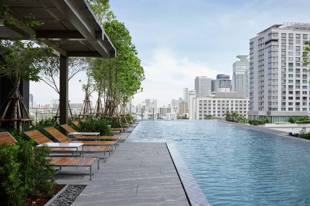 The Esse Sukhumvit 36 pool with sun loungers