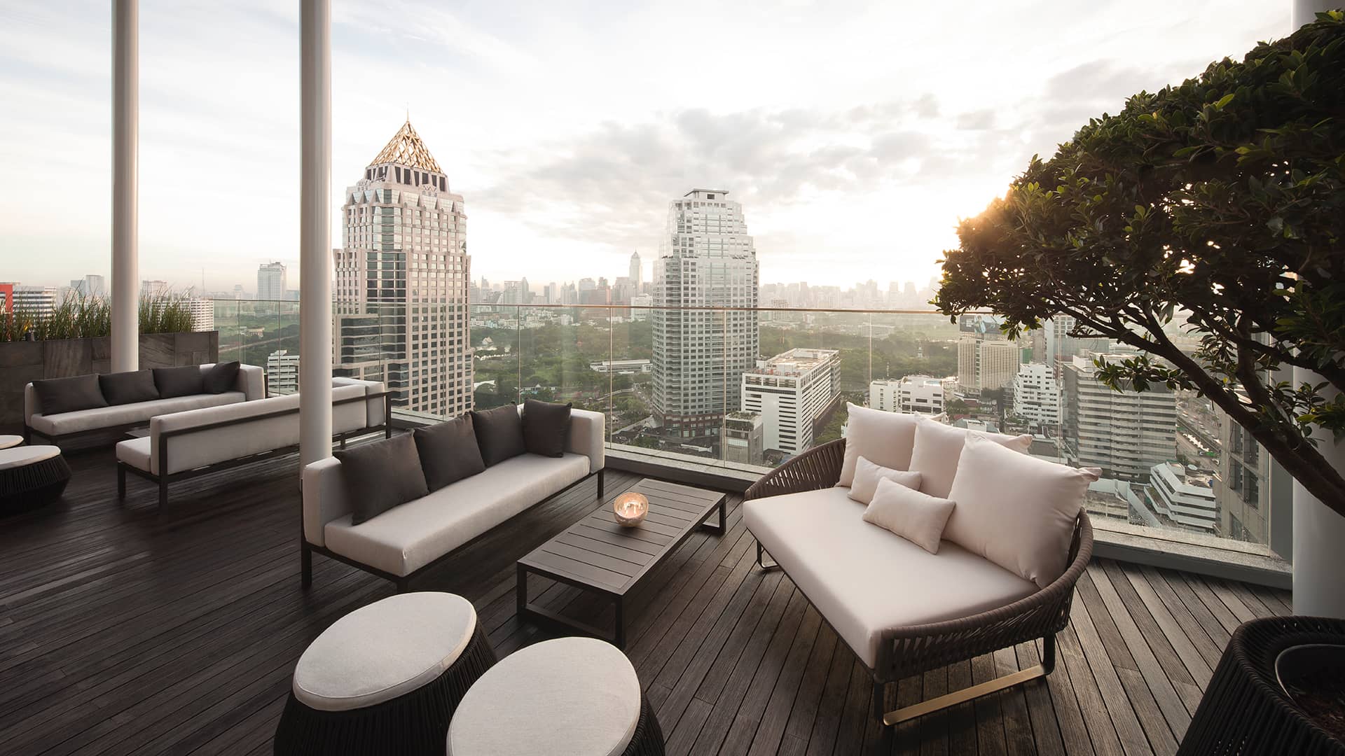 Saladaeng Residences rooftop terrace and seating