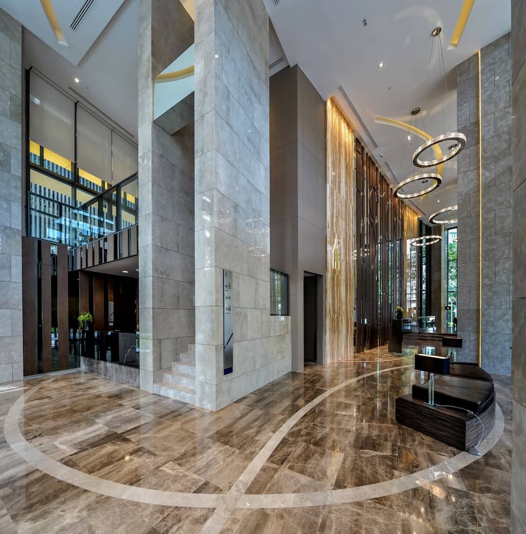 The Lumpini 24 marble entrance lobby