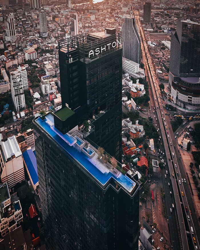 Ashton Chula Silom rooftop pool and tower crown