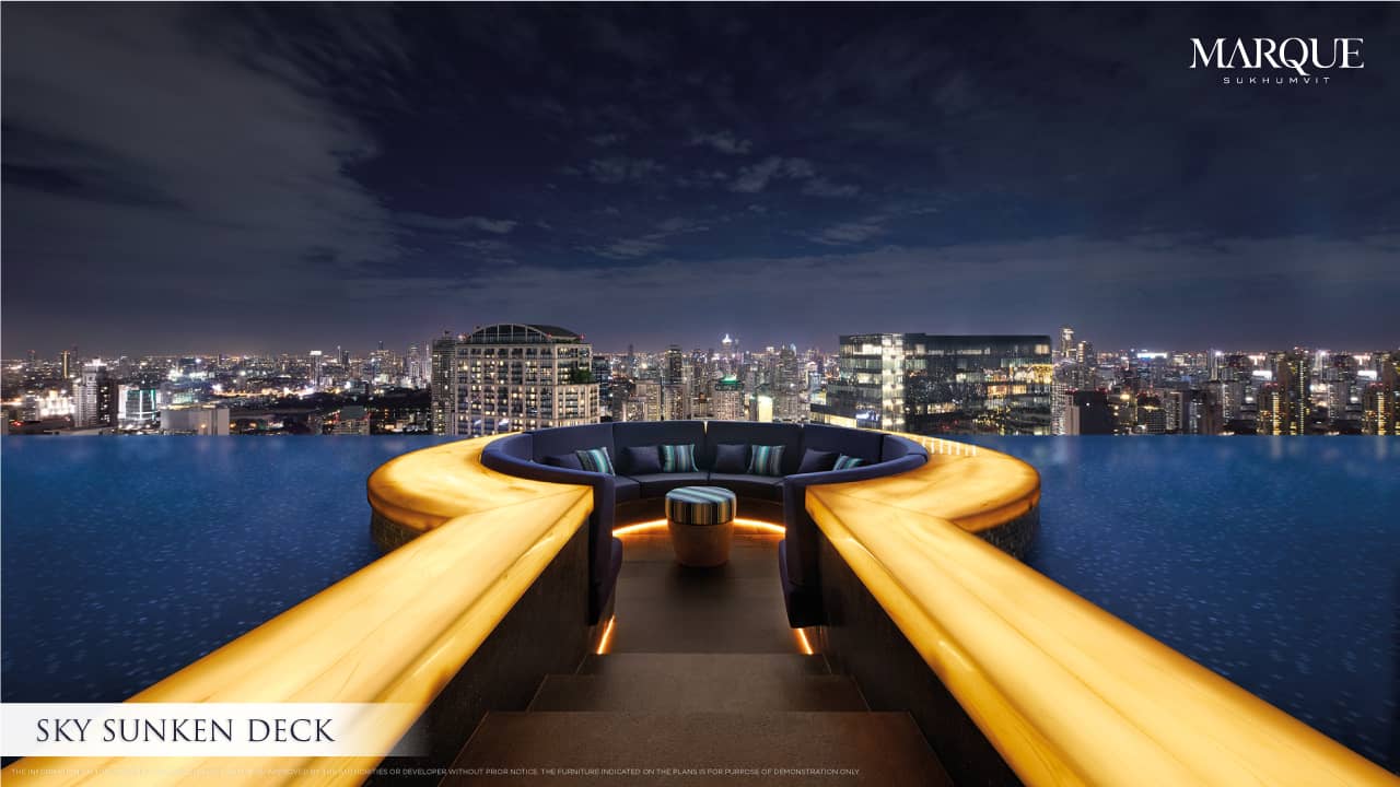 Marque Sukhumvit sky sunken deck at night