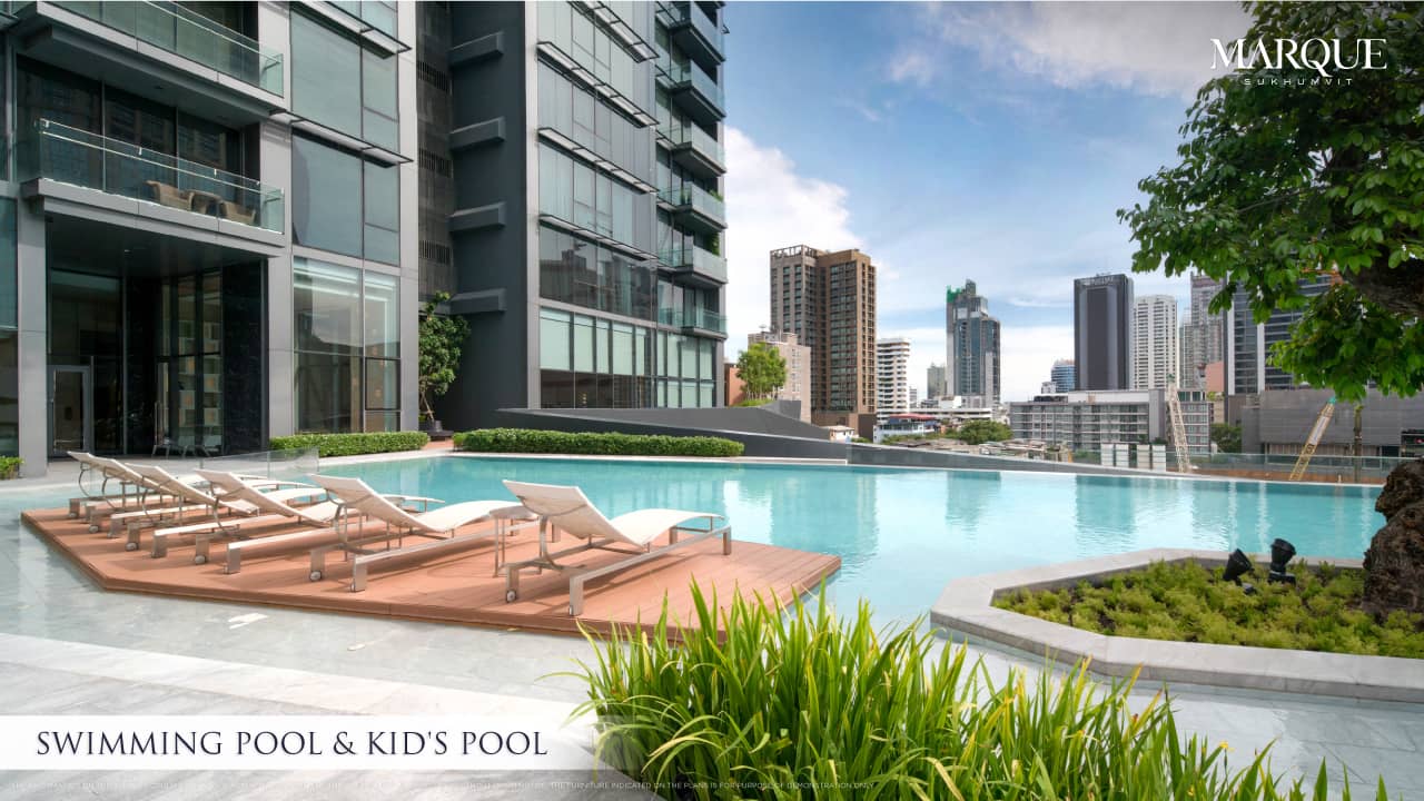 Marque Sukhumvit pool deck with sun loungers
