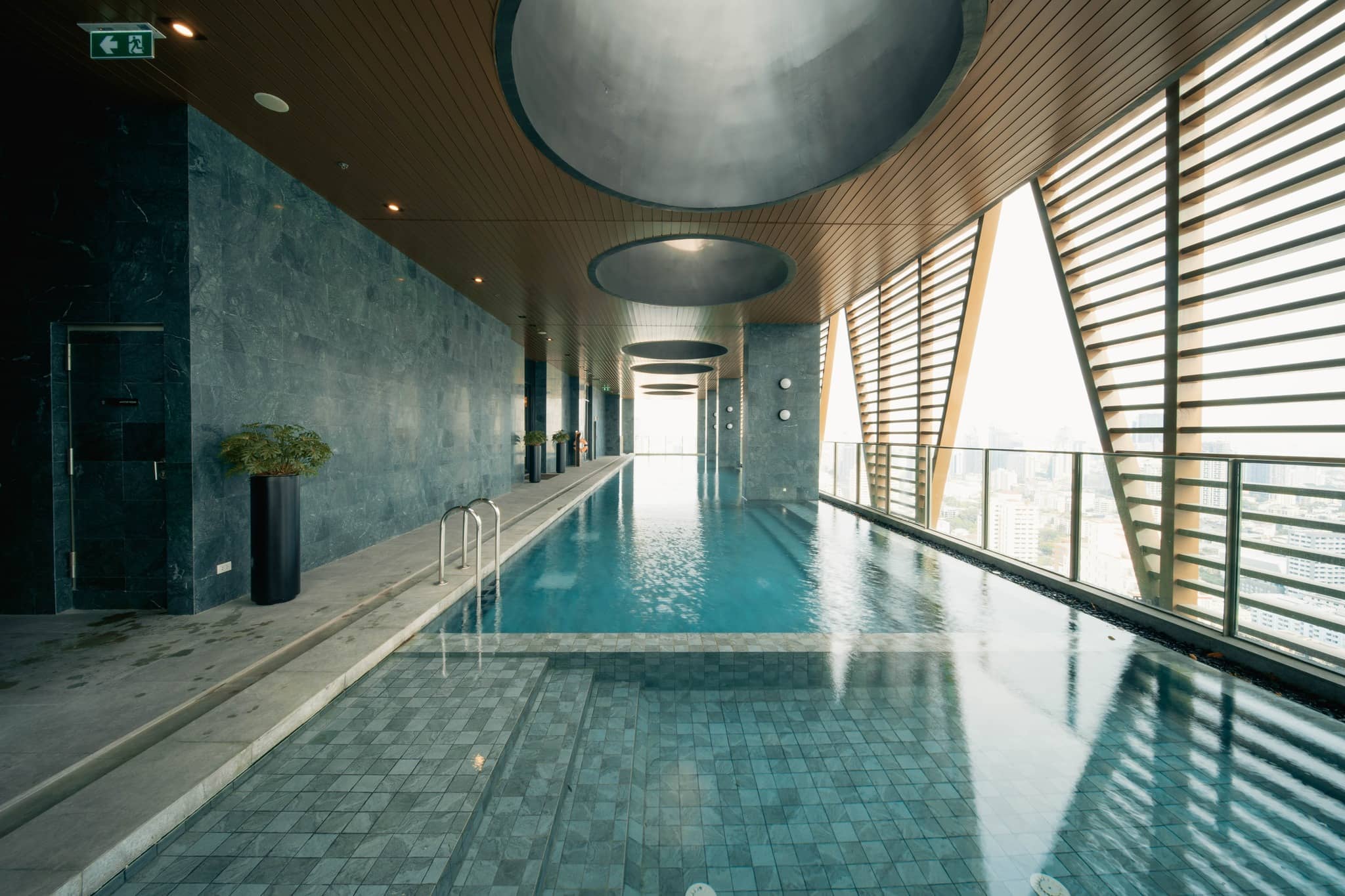 Noble State 39 indoor-outdoor lap pool