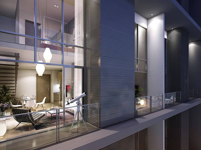 The Lofts Ekkamai developer-published show residence living area