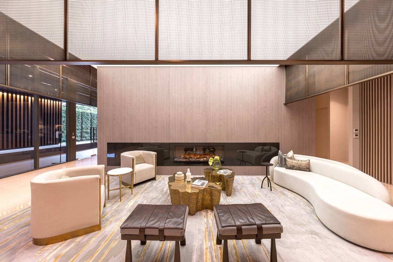 Double-height lobby lounge