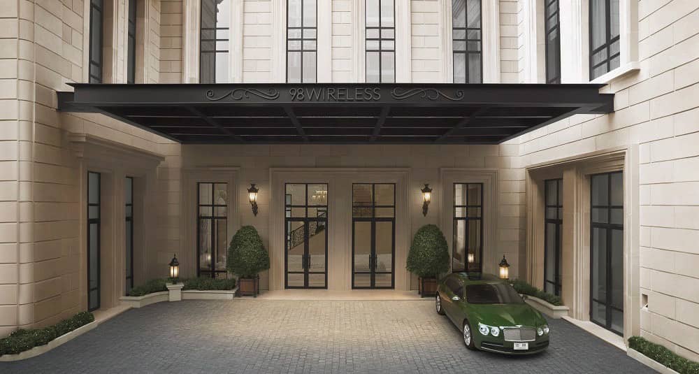 Porte-cochere drop-off court (rendering)